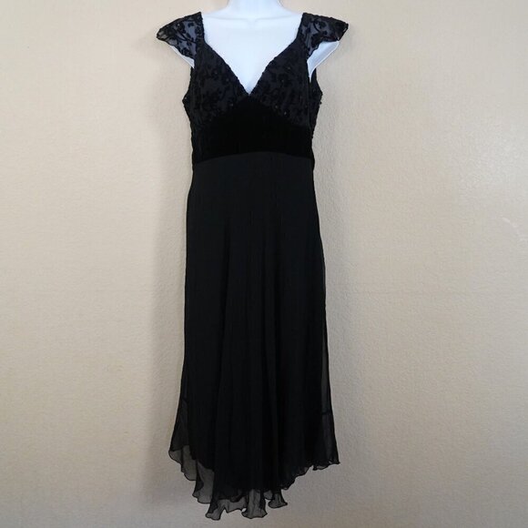 VTG 90s Johnathan Martin Whimsigoth Fairy Midi Babydoll Dress Silk Velvet Sequin - Picture 2 of 11